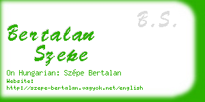 bertalan szepe business card